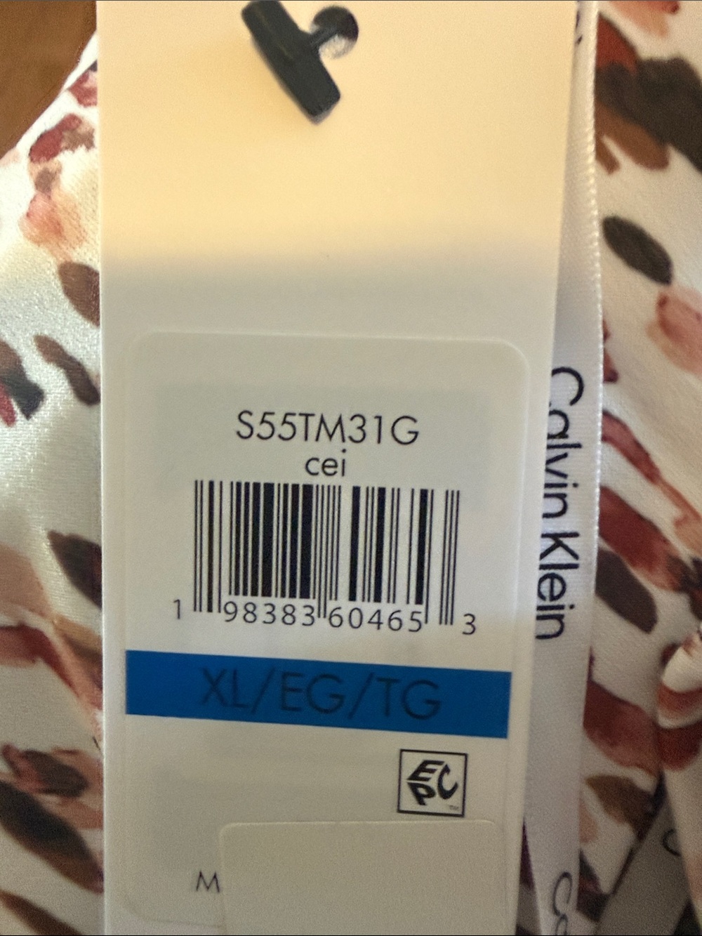 Calvin Klein Sleeveless Animal Print Top in Cream and Brown - Picture 2 of 3